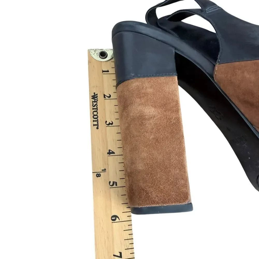 Dolce Vita Joanna Heels Platform Black Brown Suede Leather Shoes Womens 9 - Picture 11 of 12